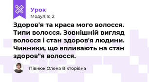 Здоров'я та краса мого волосся. Типи волосся. Зовнішній вигляд волосся і стан здоров'я людини. Чинники, що впливають на стан здоров''я волосся.