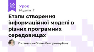Етапи створення інформаційної моделі в різних програмних середовищах
