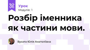 Розбір іменника як частини мови.