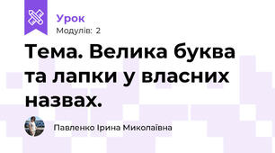 Тема. Велика буква та лапки у власних назвах.
