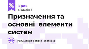 Призначення та основні  елементи систем 