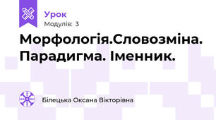 Морфологія.Словозміна. Парадигма. Іменник.