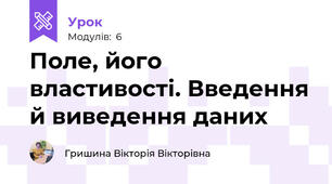 Поле, його властивості. Введення й виведення даних