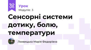 Сенсорні системи дотику, болю, температури