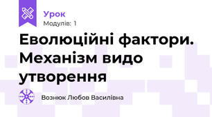 Еволюційні фактори. Механізм видо утворення