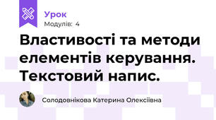 Властивості та методи елементів керування. Текстовий напис.