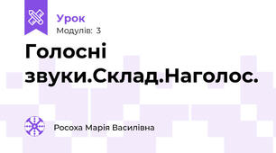 Голосні звуки.Склад.Наголос.