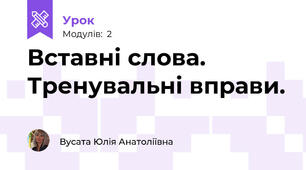 Вставні слова. Тренувальні вправи.