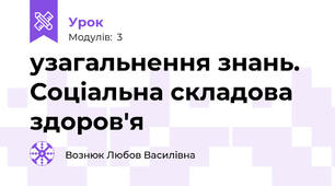  узагальнення знань. Соціальна складова здоров'я