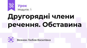 Другорядні члени речення. Обставина