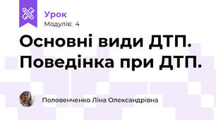 Основні види ДТП. Поведінка при ДТП.