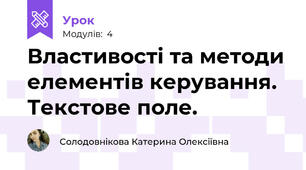 Властивості та методи елементів керування. Текстове поле.