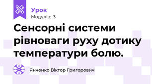 Сенсорні системи рівноваги руху дотику температури болю.