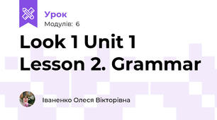 Look 1 Unit 1 Lesson 2. Grammar