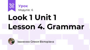 Look 1 Unit 1 Lesson 4. Grammar