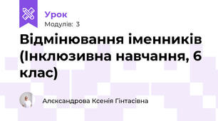 Відмінювання іменників (Інклюзивна навчання, 6 клас)