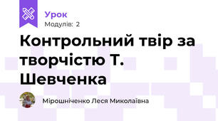 Контрольний твір за творчістю Т. Шевченка