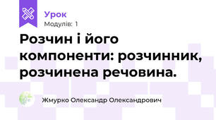 Розчин і його компоненти: розчинник, розчинена речовина.
