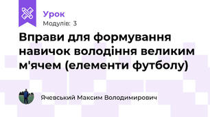 Вправи для формування навичок володіння великим м'ячем (елементи футболу)