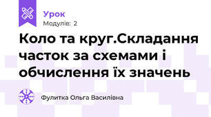 Коло та круг.Складання часток за схемами і обчислення їх значень