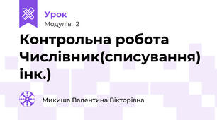 Контрольна робота Числівник(списування) інк.)