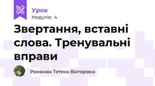 Звертання, вставні слова. Тренувальні вправи