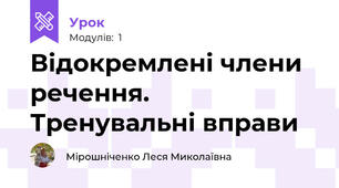 Відокремлені члени речення. Тренувальні вправи