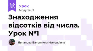 Знаходження відсотків від числа. Урок №1