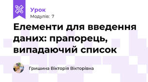 Елементи для введення даних: прапорець, випадаючий список
