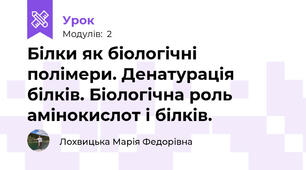Білки як біологічні полімери. Денатурація білків. Біологічна роль амінокислот і білків.