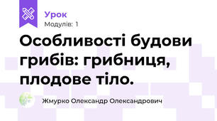Особливості будови грибів: грибниця, плодове тіло.