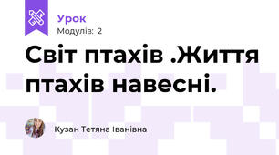 Світ птахів .Життя птахів навесні. 