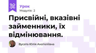 Присвійні, вказівні займенники, їх відмінювання. 