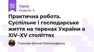 Практична робота. Суспільне і господарське життя на теренах України в XIV–XV століттях