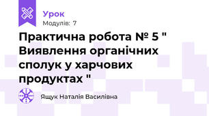 Практична робота № 5 " Виявлення органічних сполук у харчових продуктах "