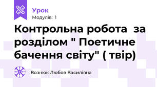 Контрольна робота  за розділом " Поетичне бачення світу" ( твір)