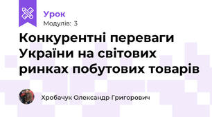 Конкурентні переваги України на світових ринках побутових товарів