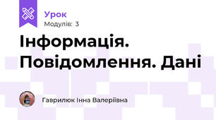Інформація. Повідомлення. Дані