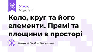 Коло, круг та його елементи. Прямі та площини в просторі