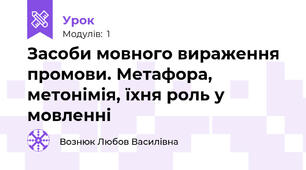 Засоби мовного вираження промови. Метафора, метонімія, їхня роль у мовленні