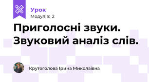 Приголосні звуки. Звуковий аналіз слів.
