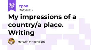 My impressions of a country/a place. Writing