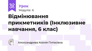 Відмінювання прикметників (Інклюзивне навчання, 6 клас)