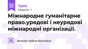 Міжнародне гуманітарне право.урядові і неурядові міжнародні організації.