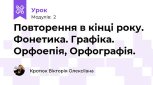 Повторення в кінці року. Фонетика. Графіка. Орфоепія, Орфографія.