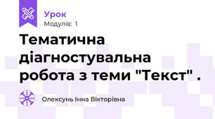 Тематична діагностувальна робота з теми "Текст" .