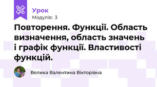 Повторення. Функції. Область визначення, область значень і графік функції. Властивості функцій.