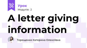 A letter giving information