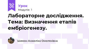 Лабораторне дослідження. Тема: Визначення етапів ембріогенезу.