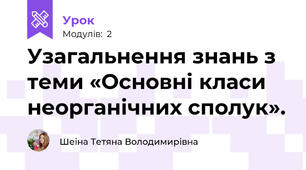 Узагальнення знань з теми «Основні класи неорганічних сполук».